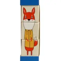 Кубики деревянные на оси  &laquo;Животные&raquo; , 3 кубика