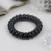 Резинка для волос пружинка "Ночка" точка, чёрно-белый