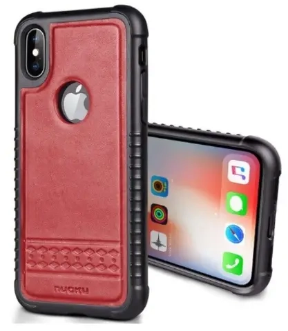 Чехол iPh XS Max кожаный Sharp