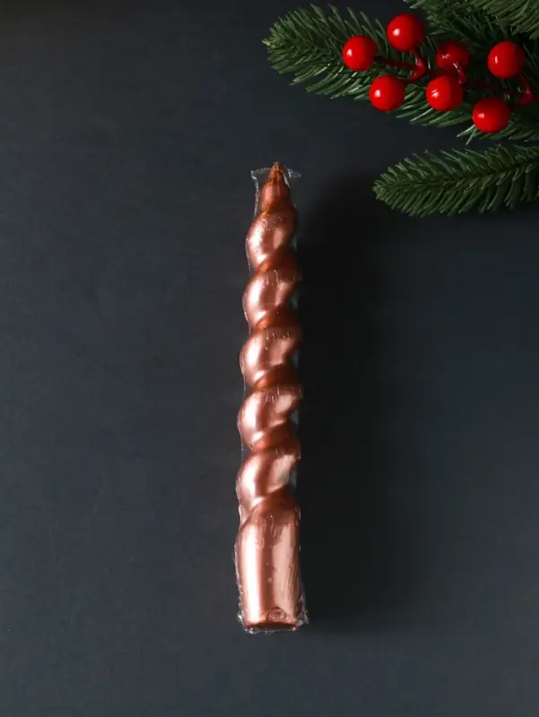 Свеча витая "LUXURY" 25*180 мм, лакированная, капучино