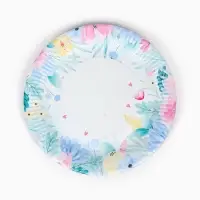 Тарелка одноразовая бумажная &laquo;Весенние цветы&raquo;, 23 см