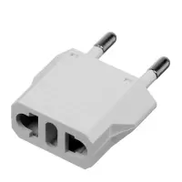 Переходник с американской вилки на евророзетку, плоский, 6 А, белый, 220 В