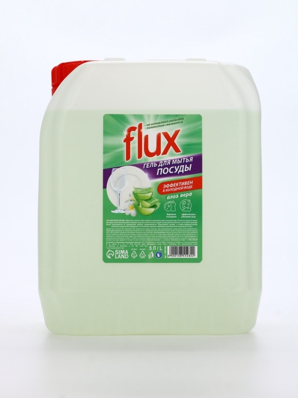 Гель для мытья посуды FLUX "Нежное алоэ",  5 л