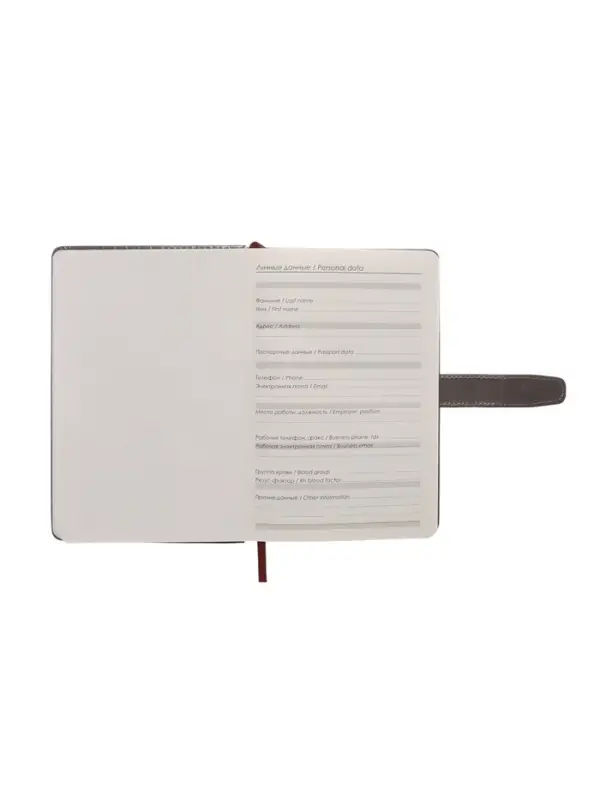 Ежедневник недатированный формат А5, с хлястиком, 128л, линия, пвх, Серый