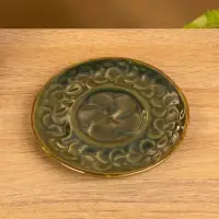 Чашка с блюдцем &laquo;Флора 1&raquo;, 13&times;13&times;8 см, керамика, зелёная