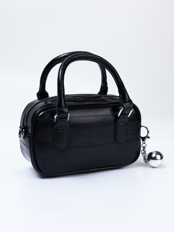 Сумка женская, 20*9*12, отд на молнии, длин ремень, черный