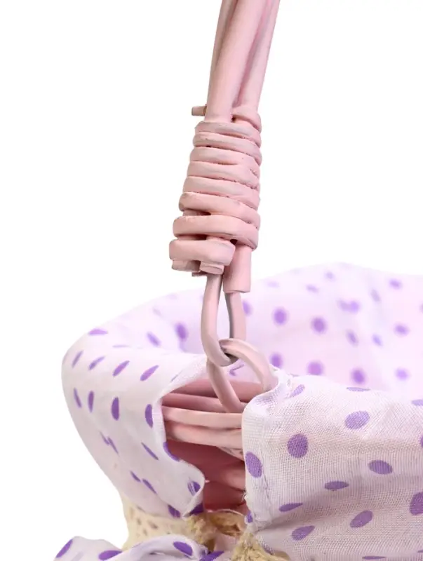 Корзина плетеная 32 х 32 х 14 см, ручка h=14 см розовый  ткань