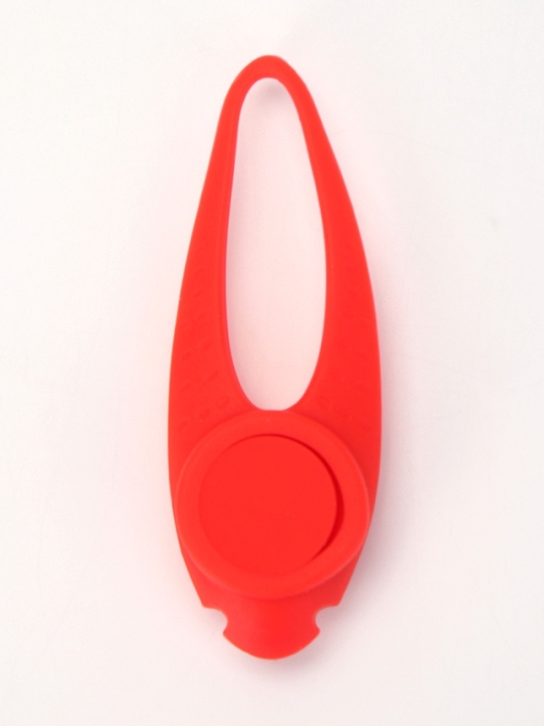 Световой маячок на ошейник/поводок с 3 режимами свечения "Лапка", 3,2 см, силикон, красный