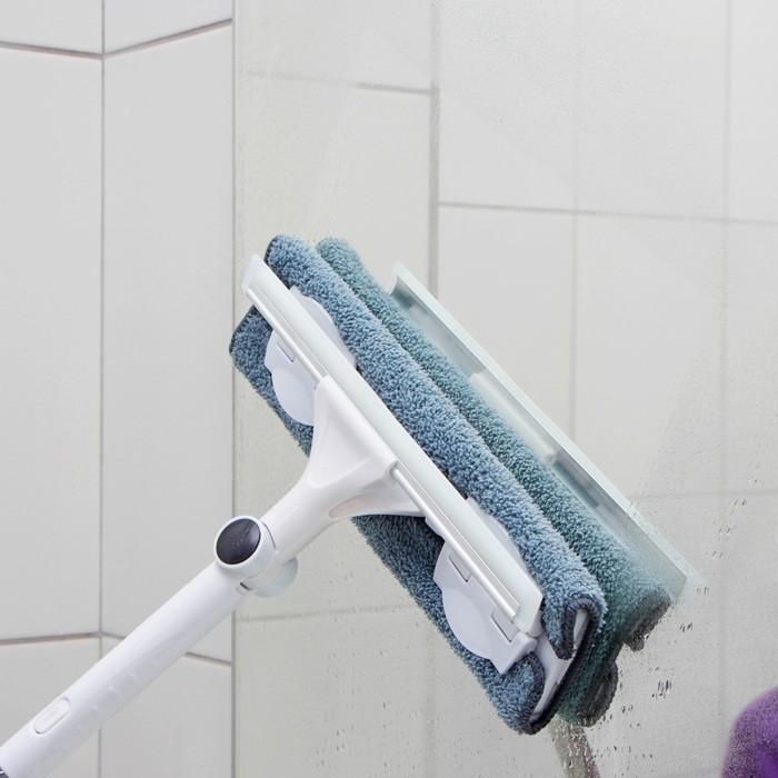 Окномойка бабочка Raccoon, стальная телескопическая ручка, микрофибра, поворот на 180&deg;, 27&times;7&times;114(137) см