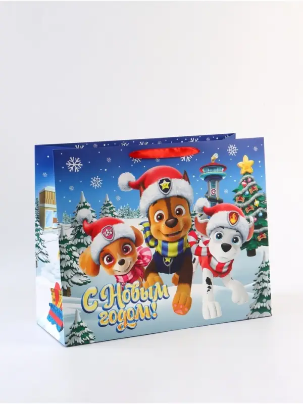 Пакет подарочный &laquo;С Новым годом!&raquo;, Щенячий патруль,  XL 40 &times; 49 &times; 19 см