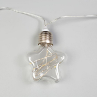 Гирлянда &laquo;Нить&raquo; 3 м с насадками &laquo;Лампочки звёздочки&raquo;, IP20, прозрачная нить, 80 LED, свечение мульти, 8 режимов, 220 В
