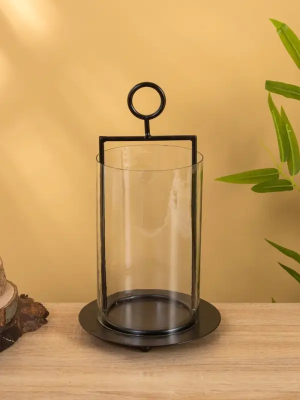 Подсвечник со стеклом "Гейт" алюминий 18х18х29 см