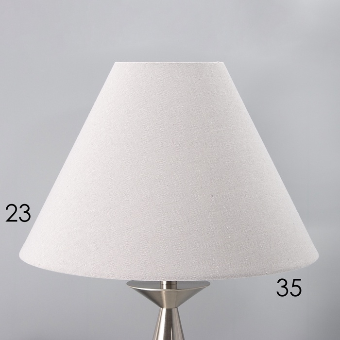 Настольная лампа с абажуром RISALUX &laquo;Эрика&raquo;, Е27, 40 Вт, серебро, 34&times;34&times;56 см