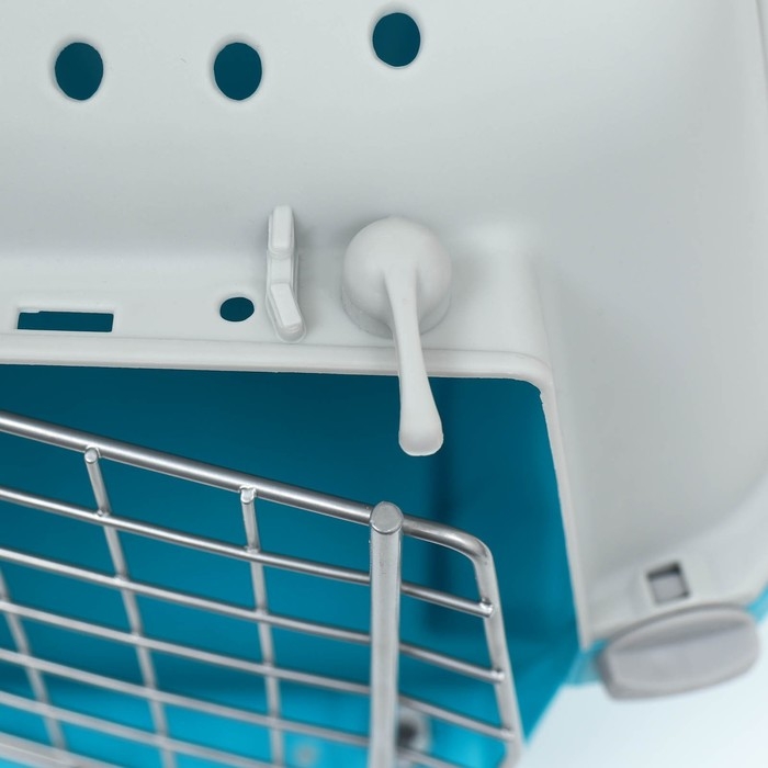 Переноска для животных пластиковая 47 х 30 х 35 см, вес до 9 кг, синяя