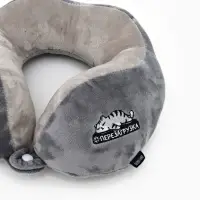 Подушка для путешествий бархатная формовая "Перезагрузка", серая