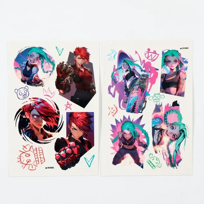 Переводные татуировки детские &laquo;Девушка с базукой&raquo;, тату &mdash; 2 листа