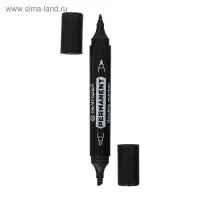 Маркер перманентный двусторонний Centropen 1666/12 черный, пулевидный/скошенный, 2.5/ 4.0 мм