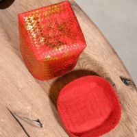 Корзинка плетеная "Голден" 16х16х23 см, розовый