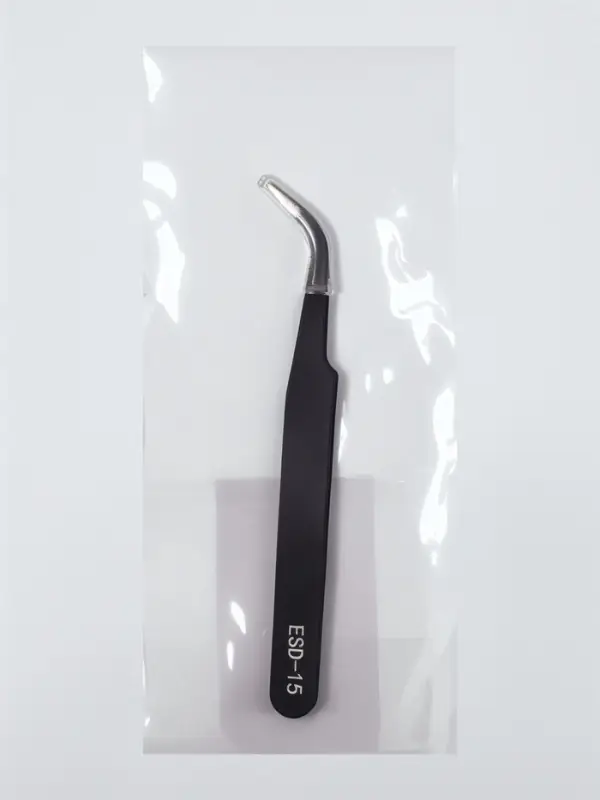 Пинцет для наращивания ресниц, загнутый, L - изгиб, 10 см, чёрный