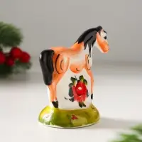 Сувенир Лошадь Зорька, 7х7х3,5 см, гжель,цвет
