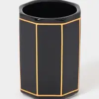 Набор для ванной "Равновесие", 2 предмета (дозатор для мыла, стакан), цвет черный