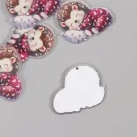 Декор для творчества акрил "Малыш ёжик в пижамке сладко спит на подушке" 2,9х3,4х0,3 см