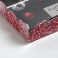 Коробка для кондитерских изделий с пластиковой крышкой &laquo;Праздник&raquo;, 10.5 х 21 х 3 см