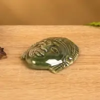 Подставка под благовония "Лицо Будды" керамика, цв. зелёный, 7х5,5х1,5 см