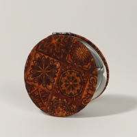 Зеркало складное &laquo;Орнамент&raquo;, d = 7,2 см, с увеличением, цвет коричневый