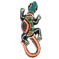 Панно настенное "Геккон цветной" дерево 20х6х1 см