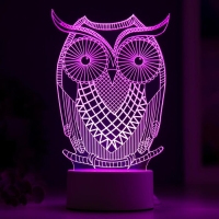 Светильник "Большой филин" LED RGB от сети 9,5х13х22см RISALUX