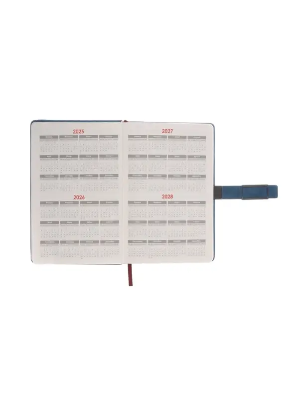 Ежедневник недатированный формат А5, с хлястиком, 112л, линия, пвх, Синий