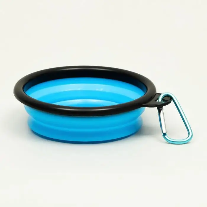 Миска силиконовая, складная, 250 мл, 11 см, синяя