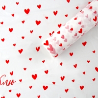 Плёнка для цветов упаковочная тишью влагостойкая &laquo;Люблю&raquo;, белая, 0.6 x 10 м