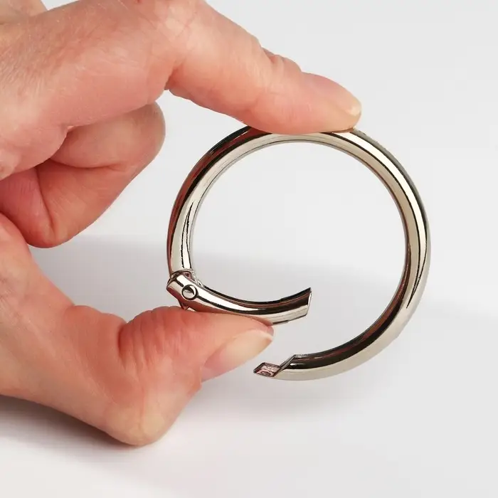 Кольцо-карабин, d=38/48 мм, толщина - 5 мм, 5 шт., цвет серебряный