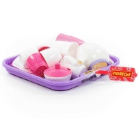 Набор детской посуды &laquo;Алиса&raquo;, с подносом на 4 персоны, 35 элементов