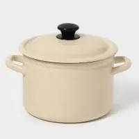 Кастр.цил.борт. 4л (слоновая)Без декора