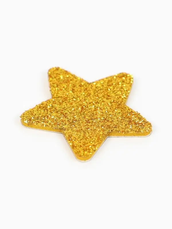 Звезды золото на клеевой основе 3 см (набор 12 шт.)