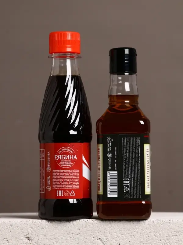 Подарочный набор &laquo;Для душа и души&raquo;, гель для душа во флаконе виски и гель для душа кола, 2х250 мл, Чистое счастье