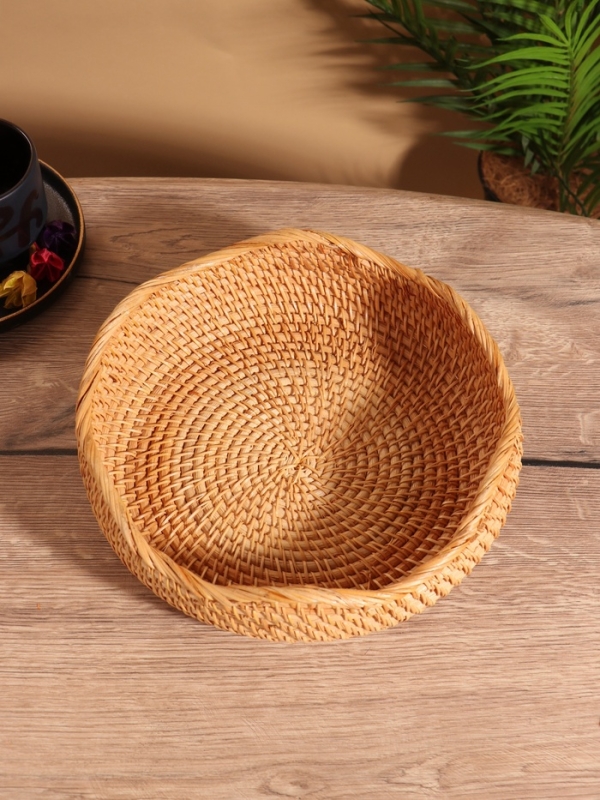 Корзина для фруктов плетёная 25х25х8 см, ротанг