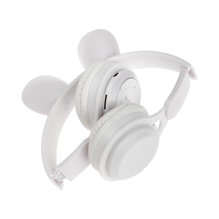 Наушники беспроводные Y08R, накладные, детские, BT 5.1, подсветка, 400 мАч, белые