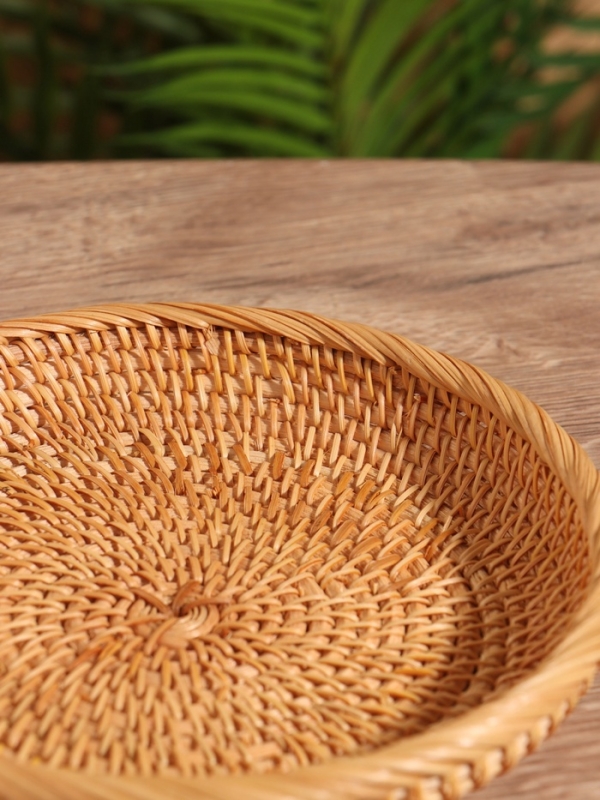 Тарелка плетёная 19х19х3 см, ротанг