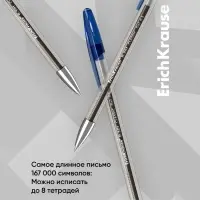 Ручка гелевая ErichKrause R-301 Classic Gel Stick, узел 0.5 мм, чернила синие, длина линии письма 600 метров