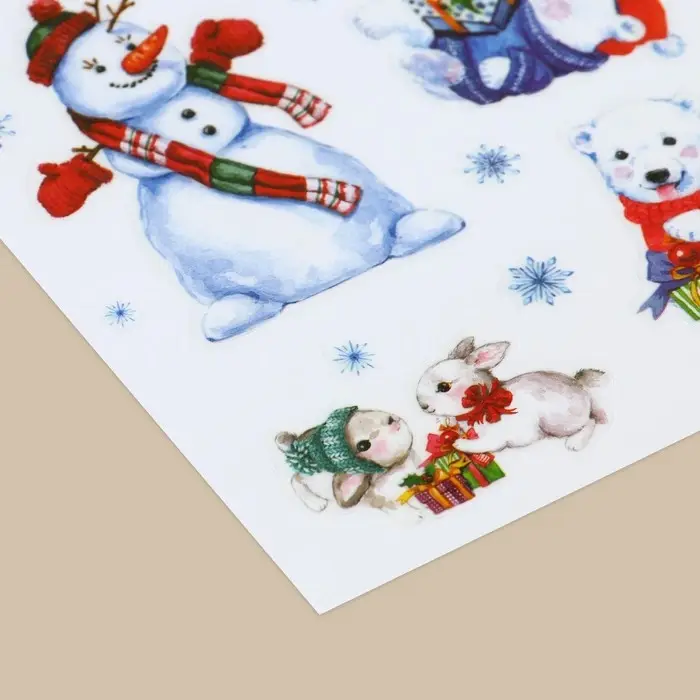 Наклейки новогодние со светящимся слоем &laquo;Волшебных моментов&raquo;, 10,5 х 14,8 х 0,1 см