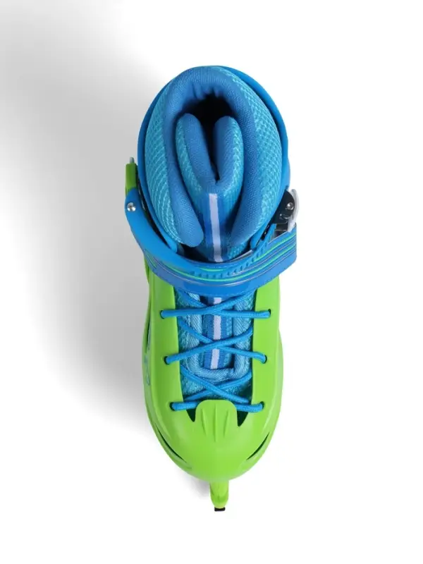 Коньки детские раздвижные BlackAqua, р. 26-29, для фитнеса, зелёные, синие