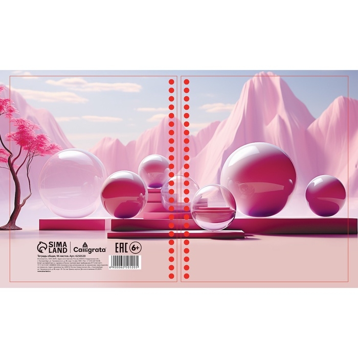 Тетрадь 96 листов в клетку, на гребне &laquo;Геометрические фигуры в природе&raquo;, белые листы, МИКС