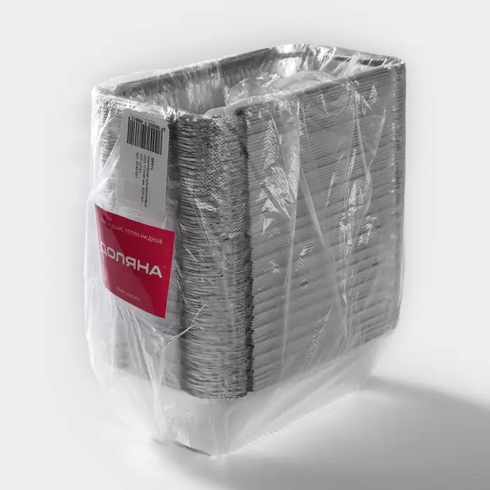 Форма для выпечки и запекания Доляна, 620 мл, 19.8&times;10.3&times;5.5 см, фольга, серебристая