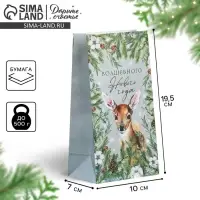 Пакет подарочный без ручек &laquo;Волшебного Нового года&raquo;, 10&times;19.5&times;7 см