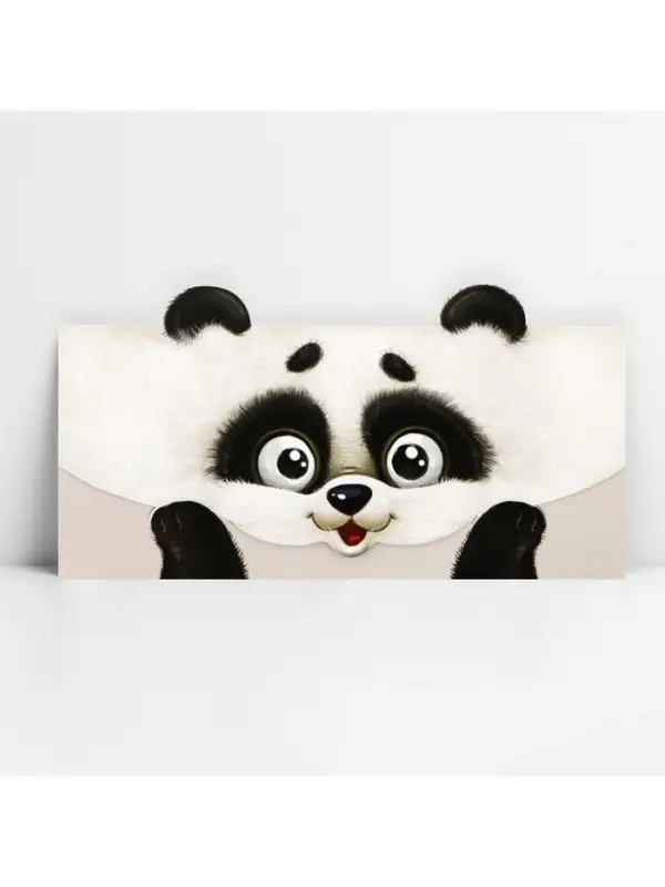 Конверт для денег фигурный &laquo;Весёлая панда&raquo;, 17.5 х 8 см