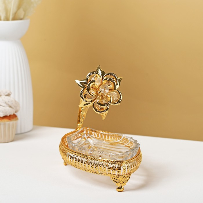 Фруктовница металлическая &laquo;Лист&raquo;, 23&times;12&times;18 см, цвет золотой